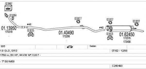 MTS C260490008488 Exhaust System